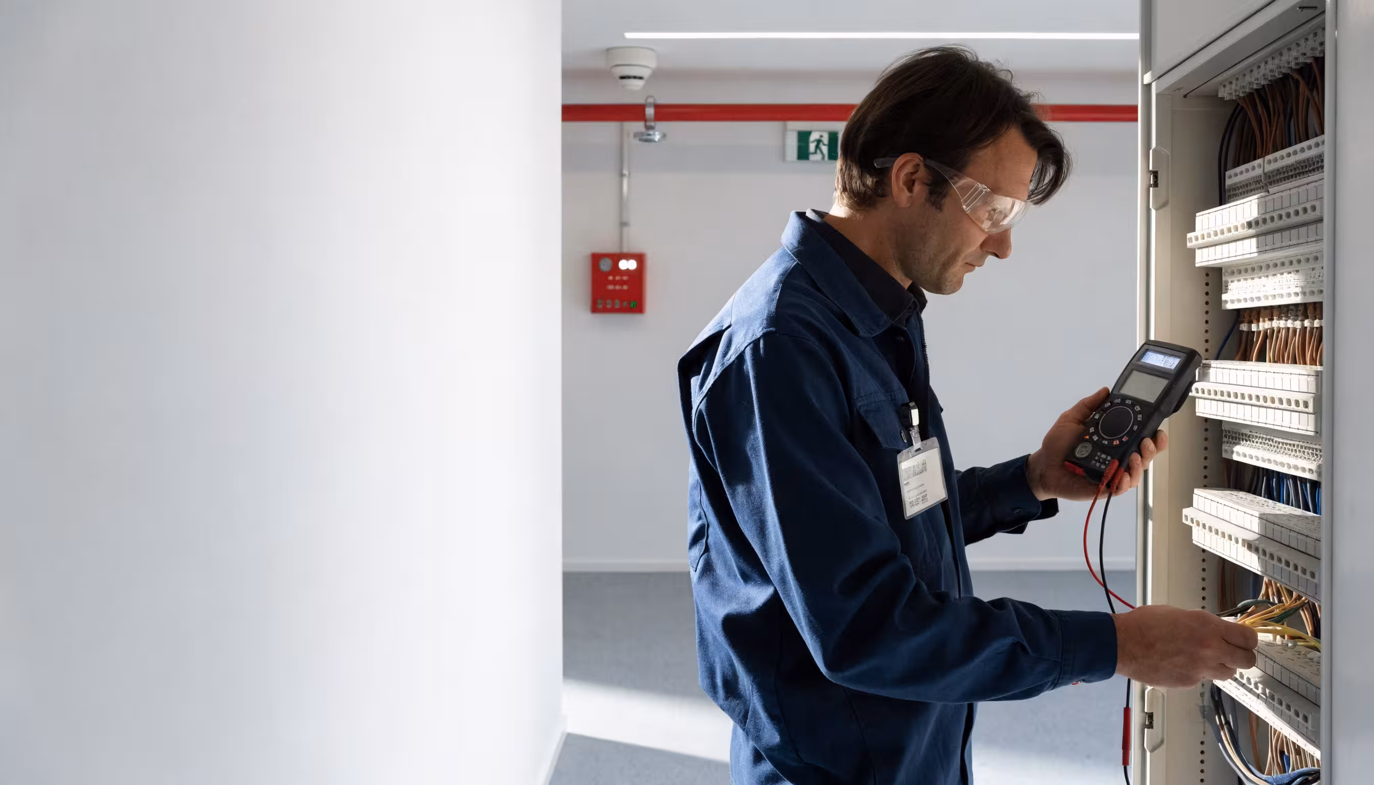 Preventec-monteur aan het werk aan een installatie